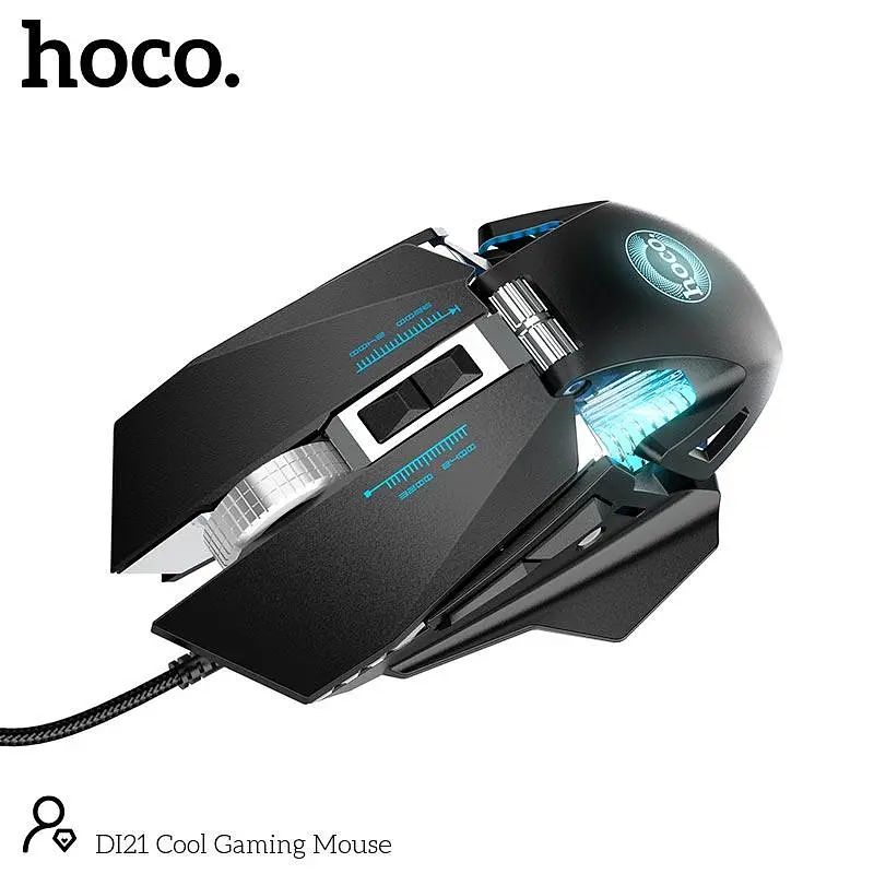 Мышь Hoco DI21 Cool Gaming Mouse 7200dpi проводная игровая с подсветкой - фото 9