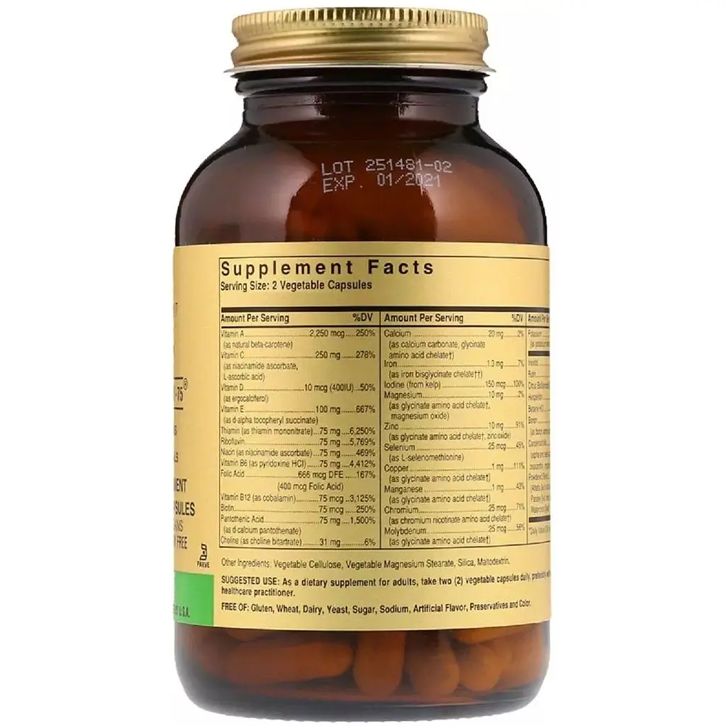 Мультивитамины Solgar Formula VM-75, 60 вегетарианских капсул - фото 2