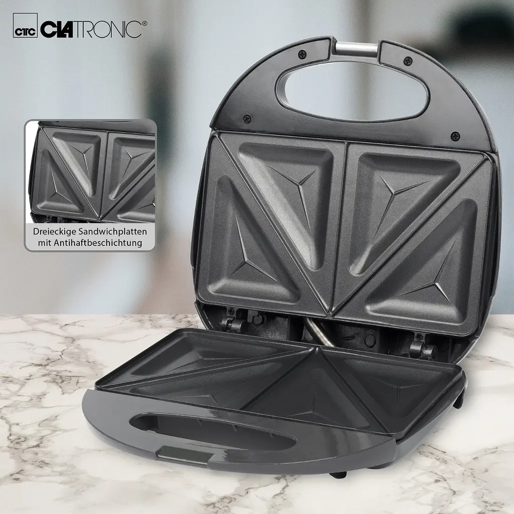 Сендвічниця Clatronic ST 3477 Grey - фото 4