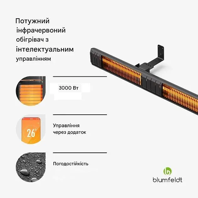 Инфракрасный обогреватель Blumfeldt Gold Bar 3000Вт (10046347) - фото 2