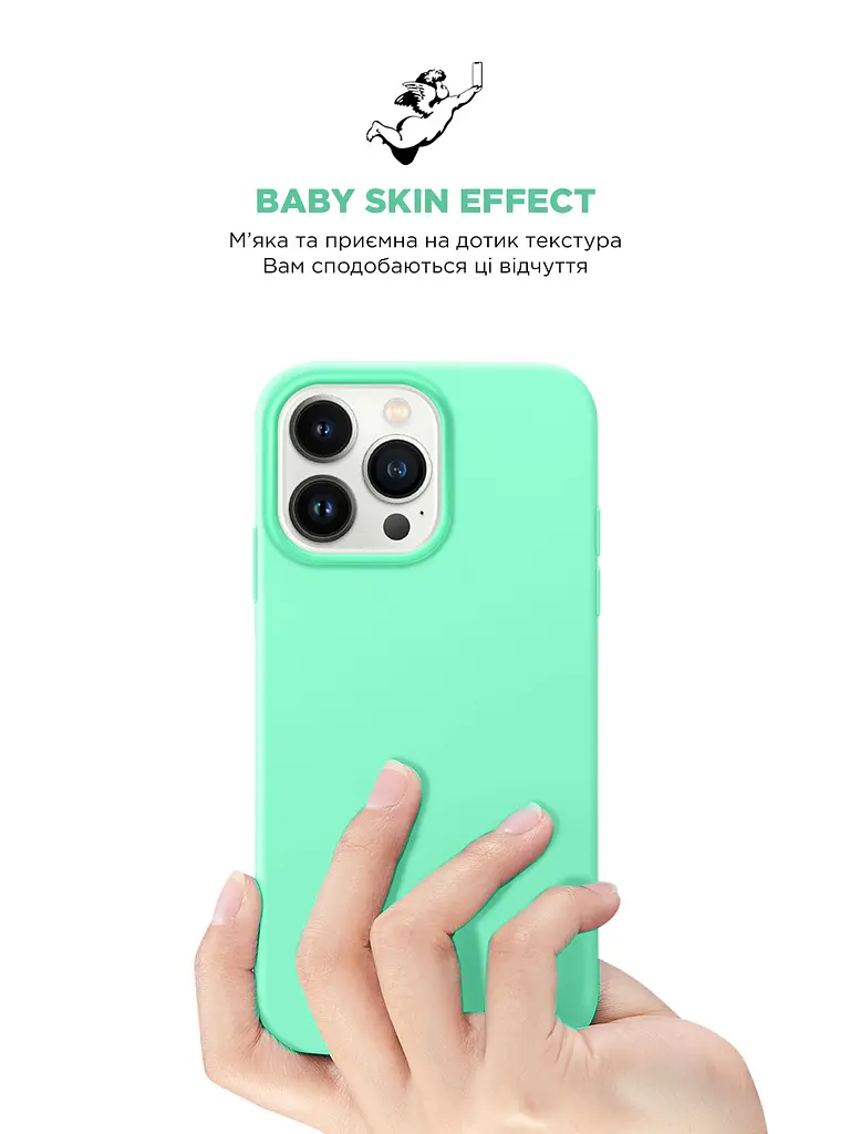 Силиконовый чехол для Apple iPhone 14 Pro, ICON2 Case, зеленый, противоударный, панель, защита всего корпуса, матовая поверхность Soft Touch, выступает над дисплеем, совместим с защитными стеклами и пленками, с микрофиброй, ArmorStandart (ARM63599) - фото 8