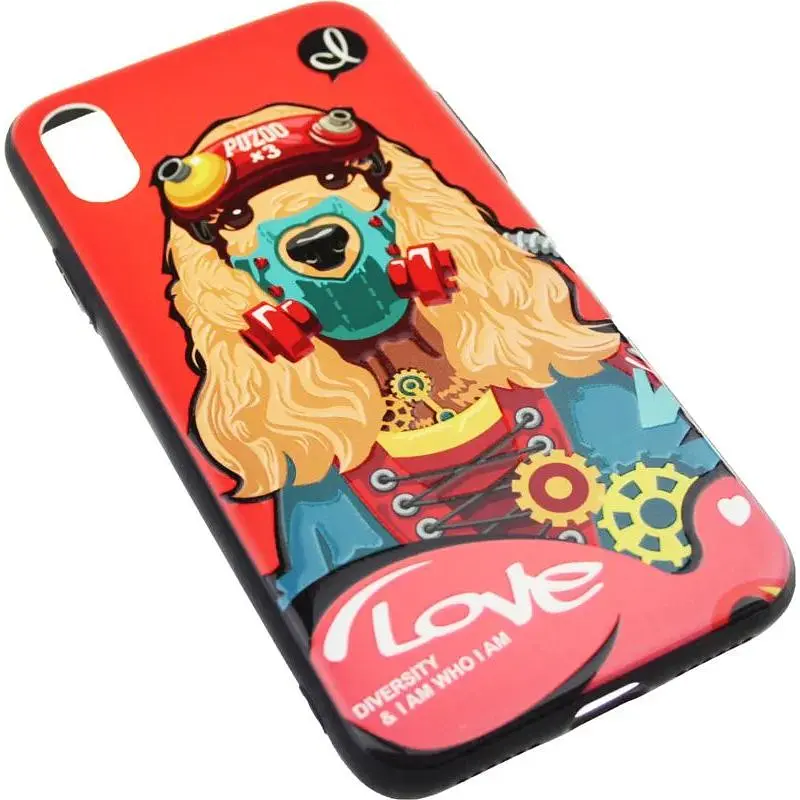 Чохол-накладка PUZOO TPU with UV Printing Punk Phone iPhone X Red - фото 3