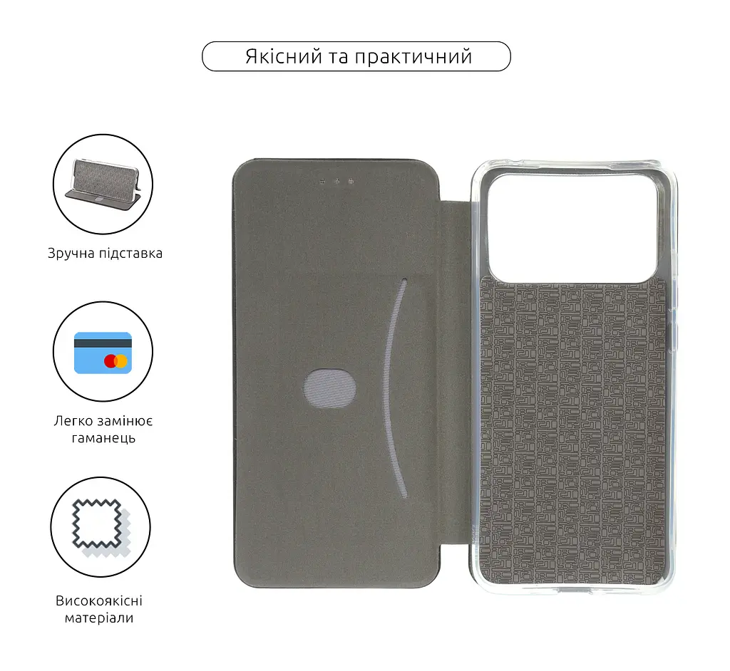 Чехол-книжка для Xiaomi Poco C40, G-Case, черный, кожаный чехол-книга из экокожи (PU) и TPU, с магнитом, с подставкой и вместительным кардхолдером, противоударный, защита всего корпуса, ArmorStandart (ARM62129) - фото 3