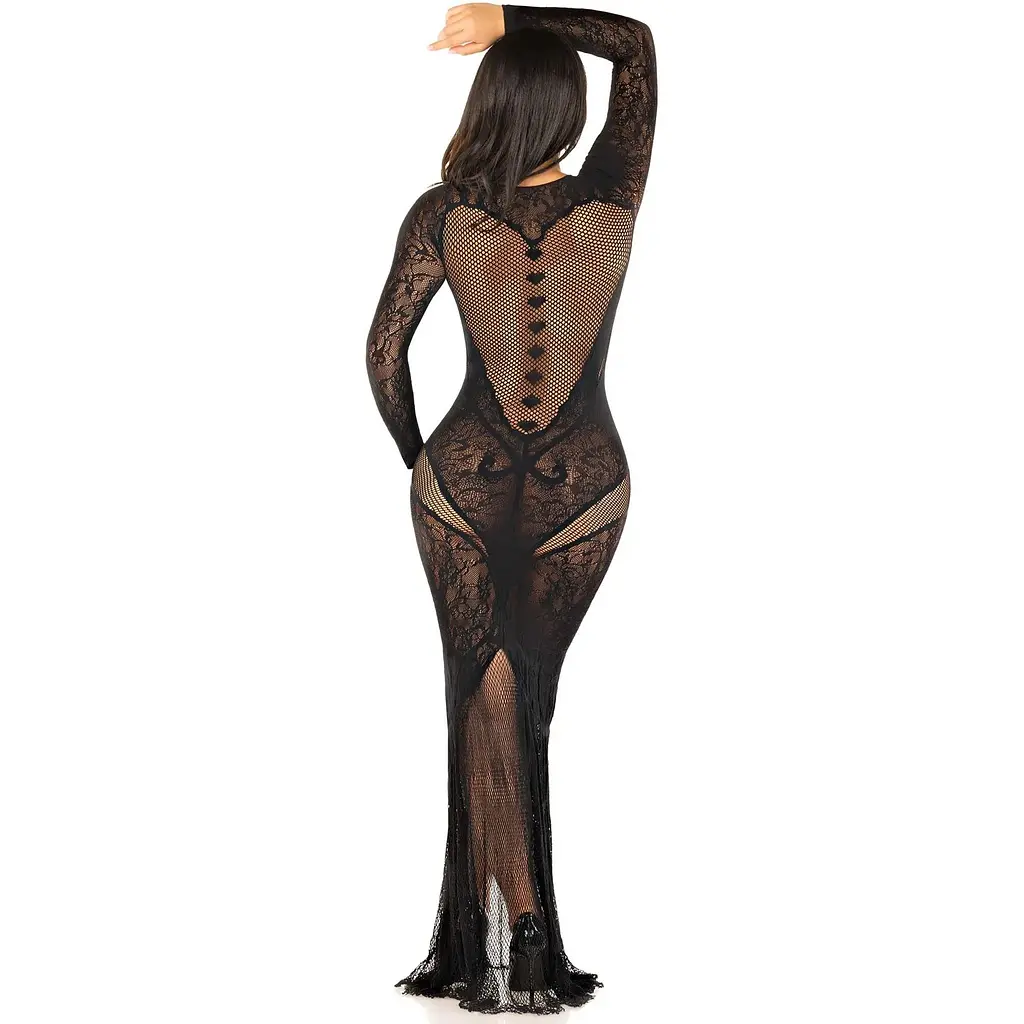 Платье Leg Avenue Lace and Net Bodycon Gown One Size - фото 3