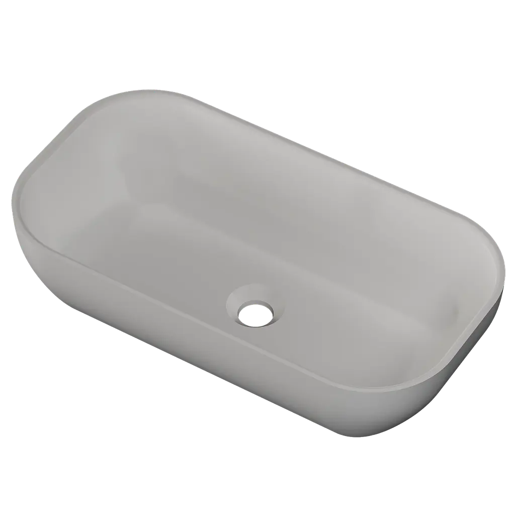 Раковина матовая накладная Amidicon Atlant 60 600x320 из литого камня ATLANT_60_MAT, Белый матовый - фото 2