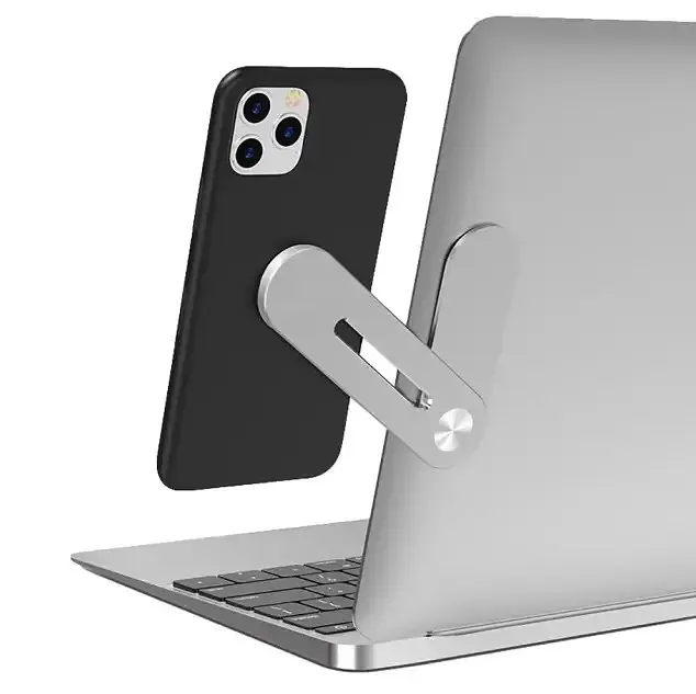Магнітний металевий тримач для телефону до ноутбук Holder Multi-function 12 × 3 × 0,3 см на бічну панель - фото 4