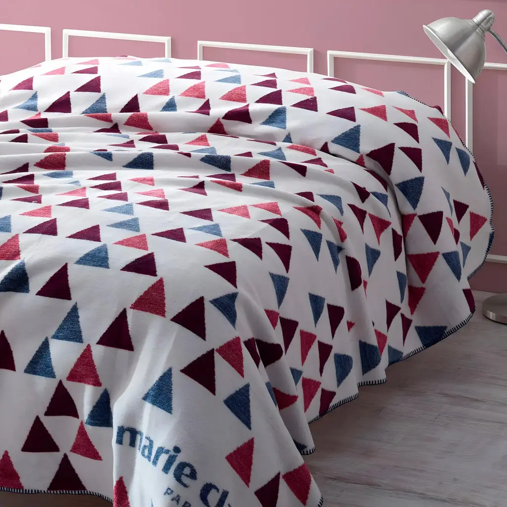 Плед Home Line Ромбы 220х200 см белый с фиолетовым (168824) - фото 2