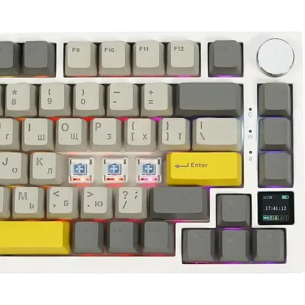Клавиатура беспроводная Epomaker AK820 Pro Flying Fish Switch UA RGB White (AK820-PRO-W-FF) - фото 2