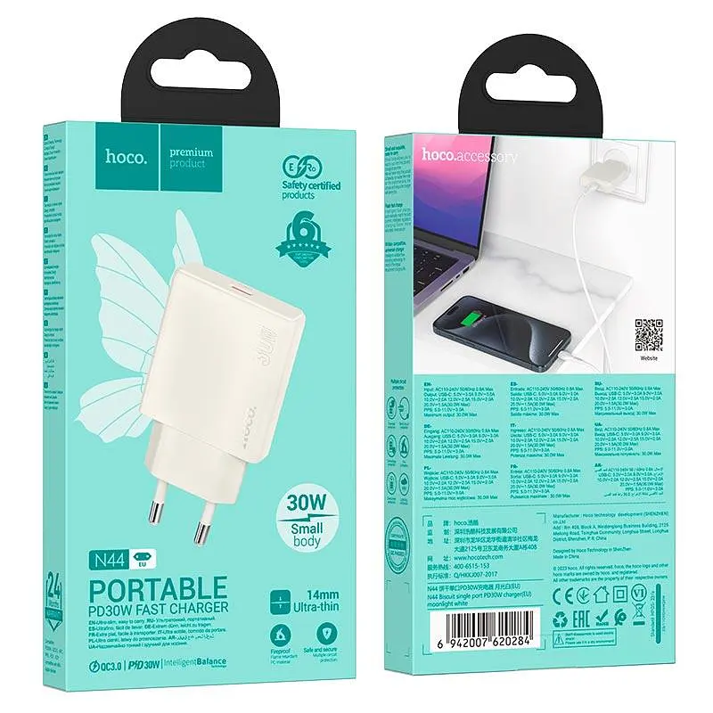 Адаптер сетевой HOCO Biscuit single port charger N44 | - фото 2