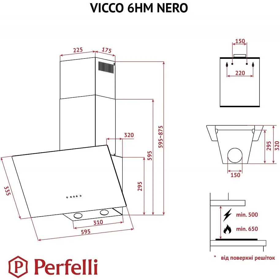 Витяжка Perfelli Vicco 6HM Nero - фото 9