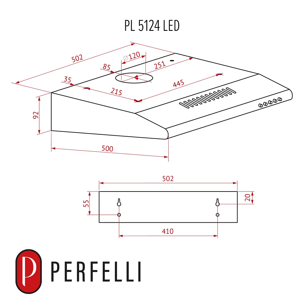 Витяжка плоска PERFELLI PL 5124 BL LED - фото 11