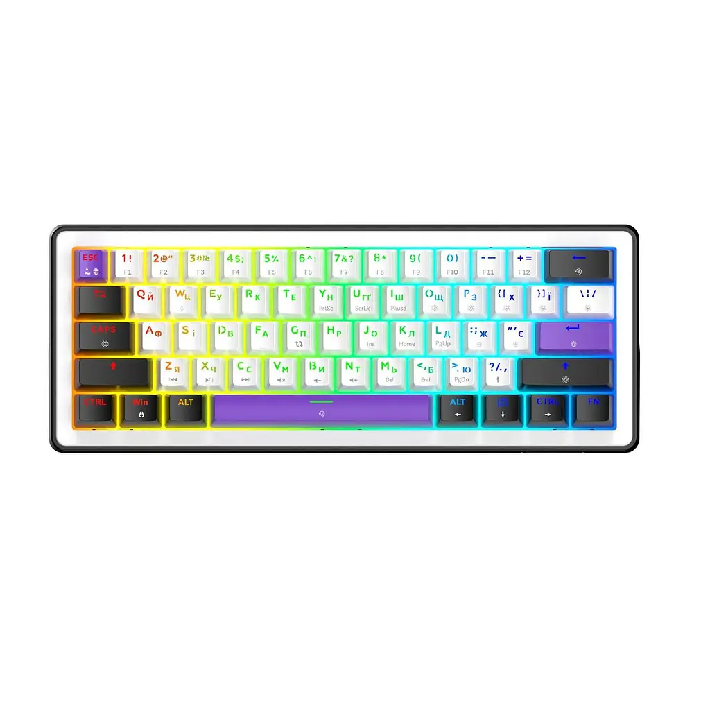 Клавіатура Hator Hellyberry HK60 Білий/Фіолетовий