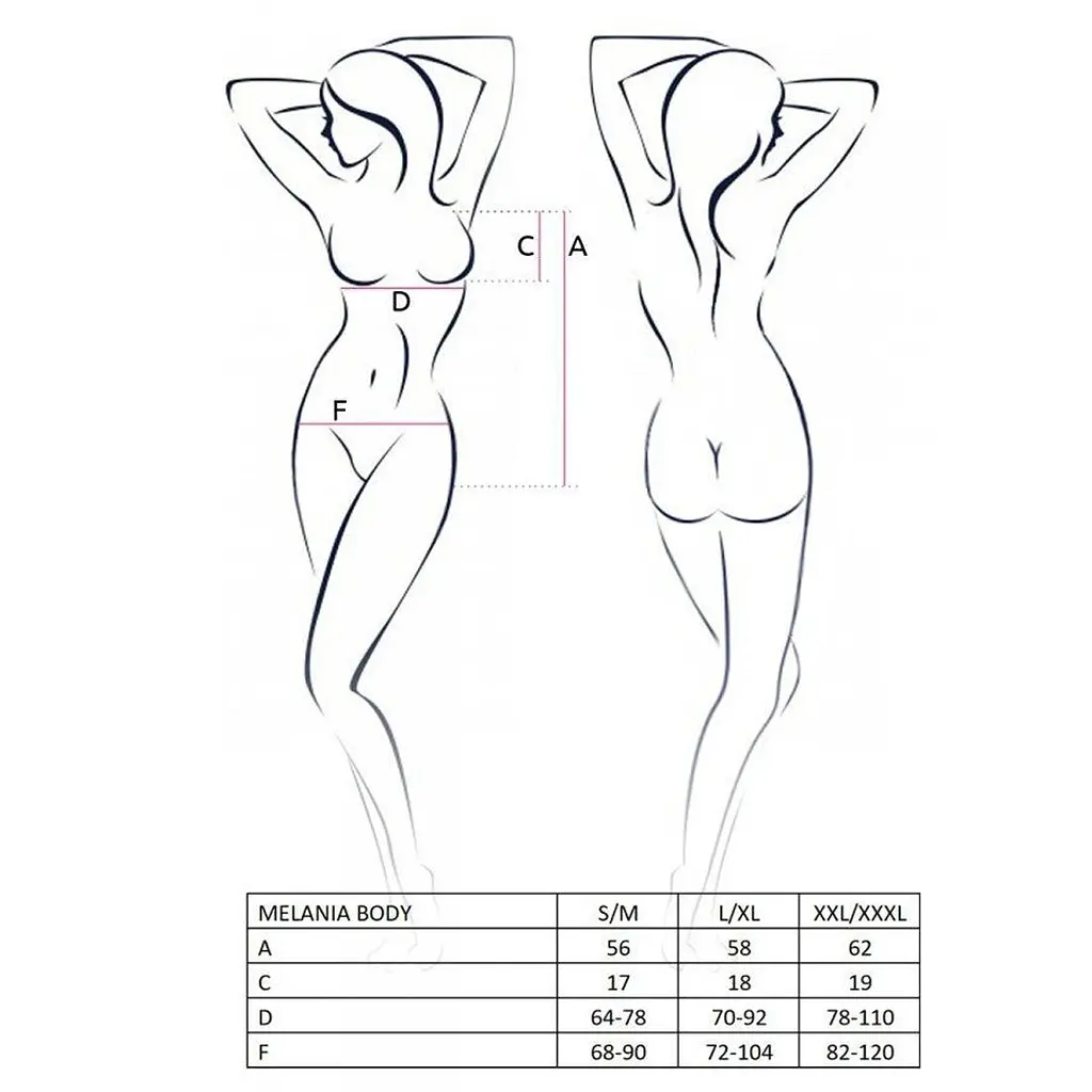 Боді Passion MELANIA BODY S/M, black - фото 5