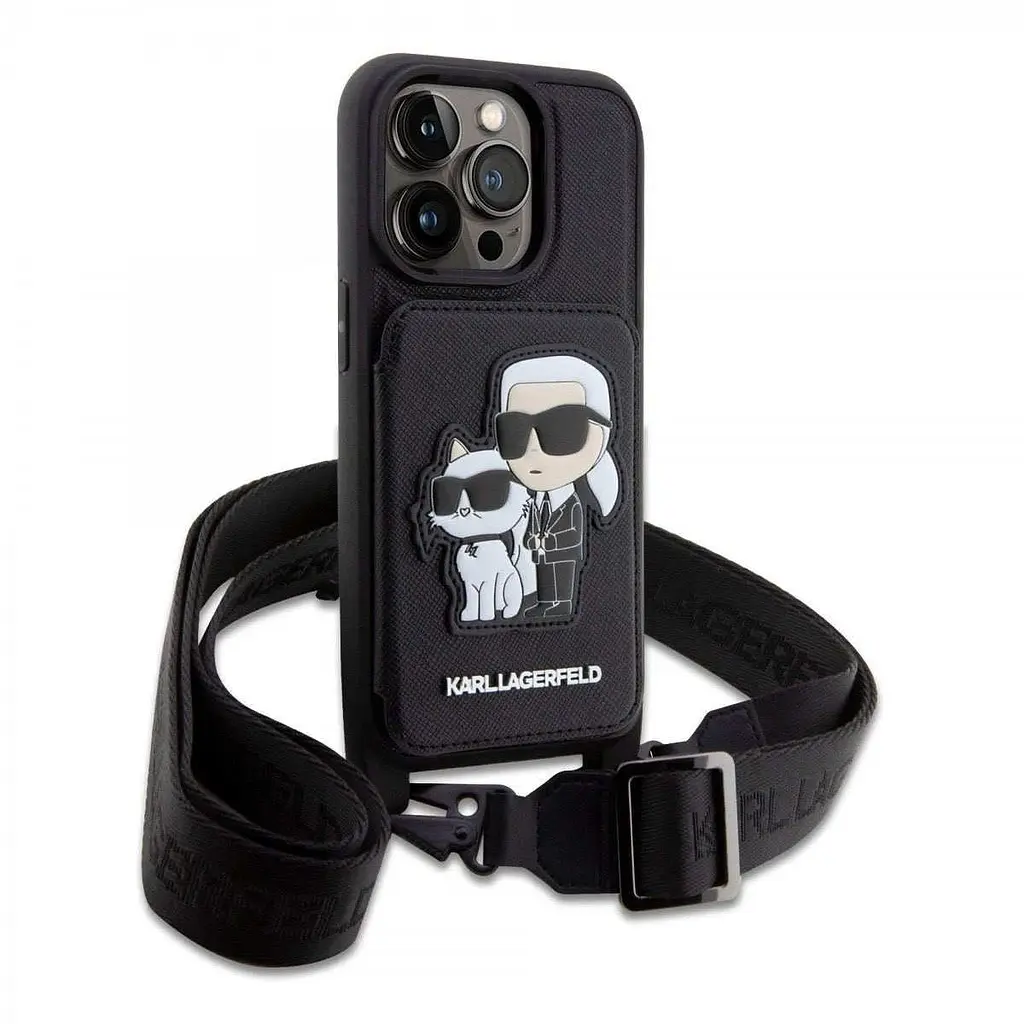 Чехол Karl Lagerfeld Saffiano Crossbody Karl and Choupette NFT для iPhOne 14 Pro Max Black - фото 3