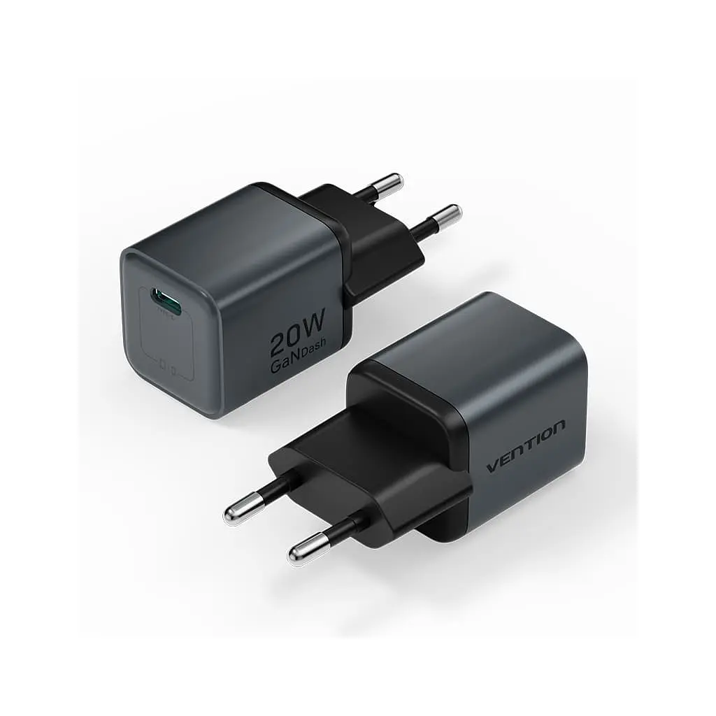 Зарядний пристрій Vention USB-C PD 20 Вт GaN сірий (FEVH0-EU)