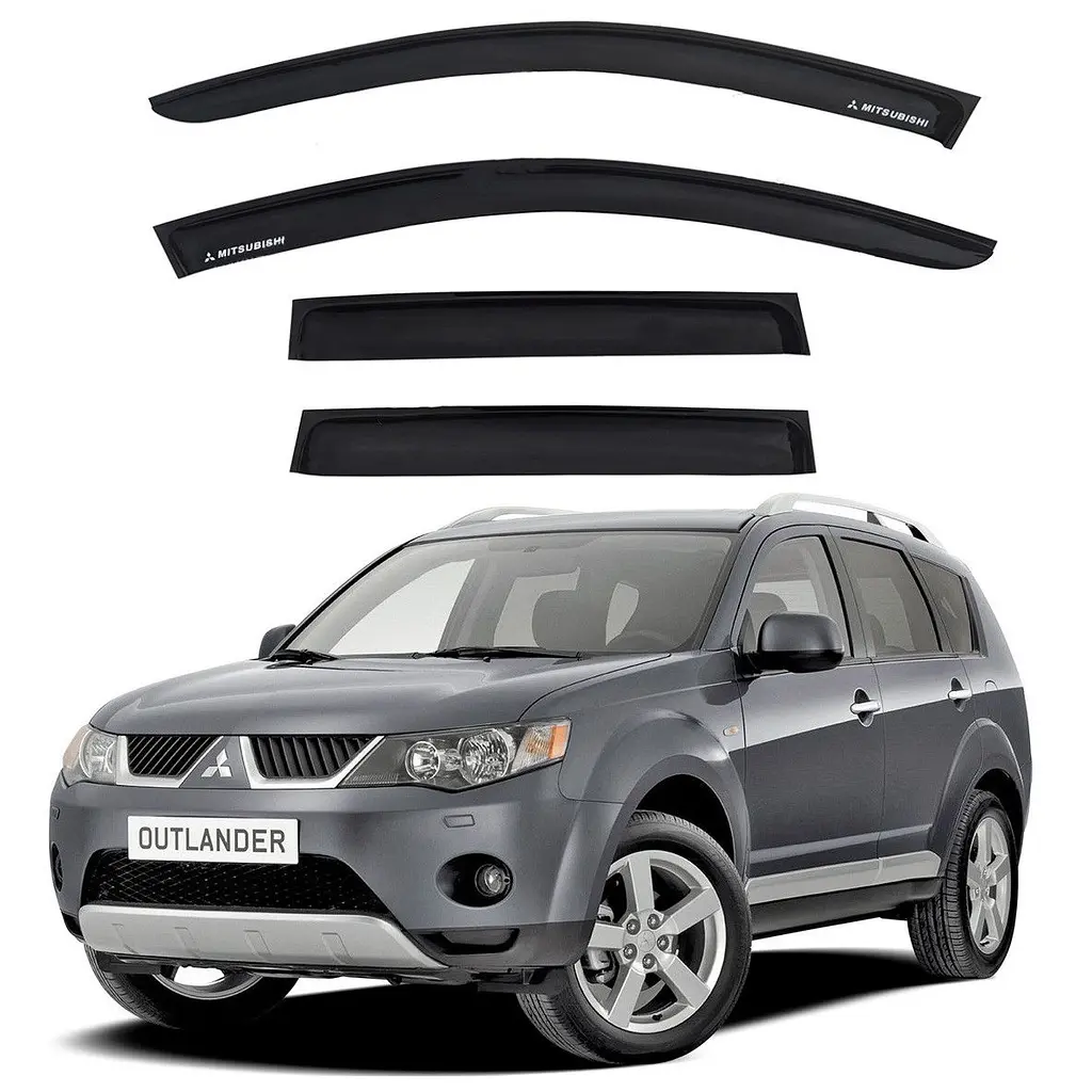 Дефлектори вікон вітровики для Mitsubishi Outlander XL 2007-2012 Скотч 3M Voron Glass