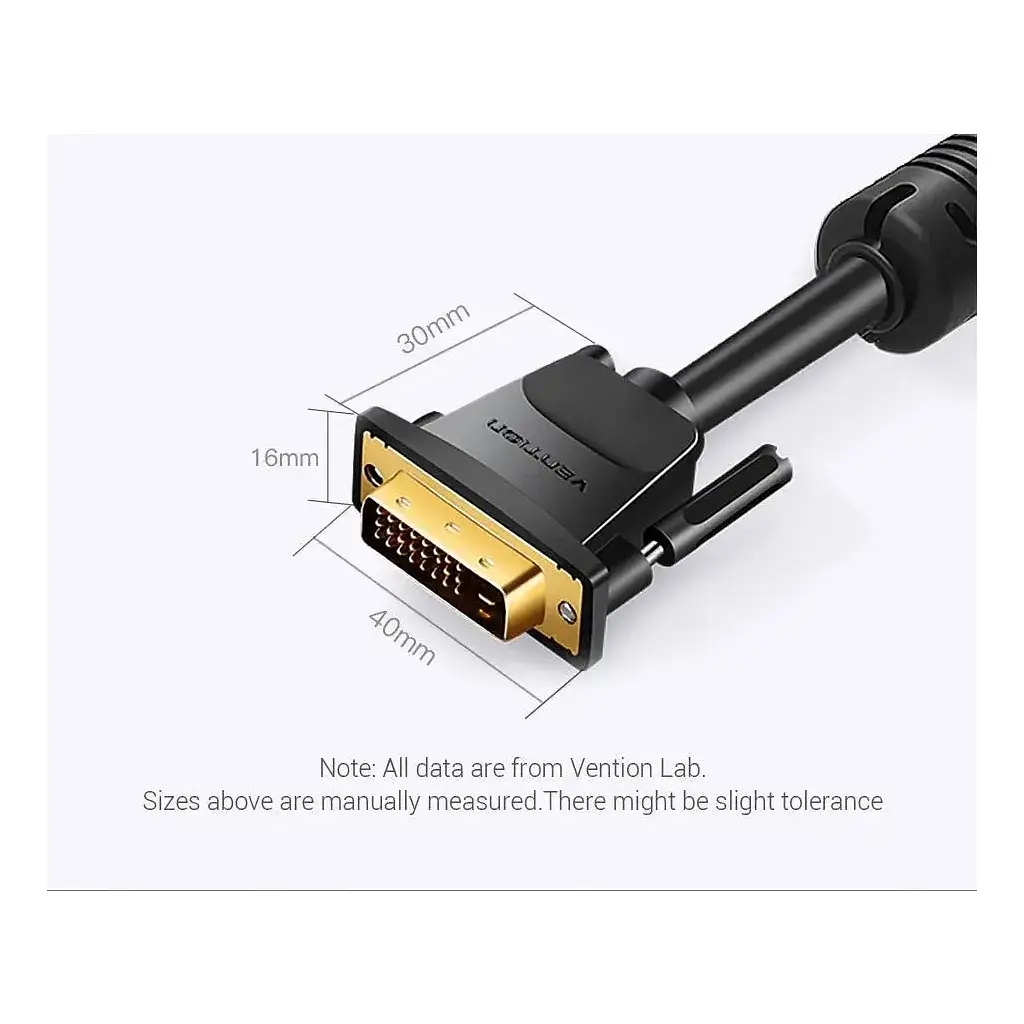 Кабель мультимедійний DVI to DVI 24+1pin 1.5m 2K 60Hz Dual Linik Vention (EAABG) - фото 2
