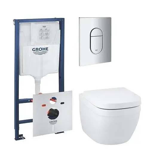 Інсталяція CET 5в1 Grohe Euro Solido з кнопкою Arena Cosmopolitan + унітаз із сидінням і прокладкою 30412 - фото 2