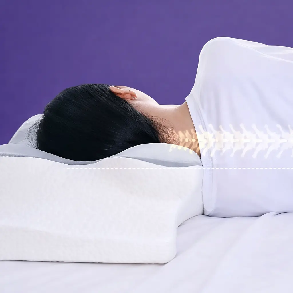 Ортопедична подушка для сну Метелик з ефектом пам'яті Memory Foam 50х30 см. Анатомічна подушка під шию - фото 5
