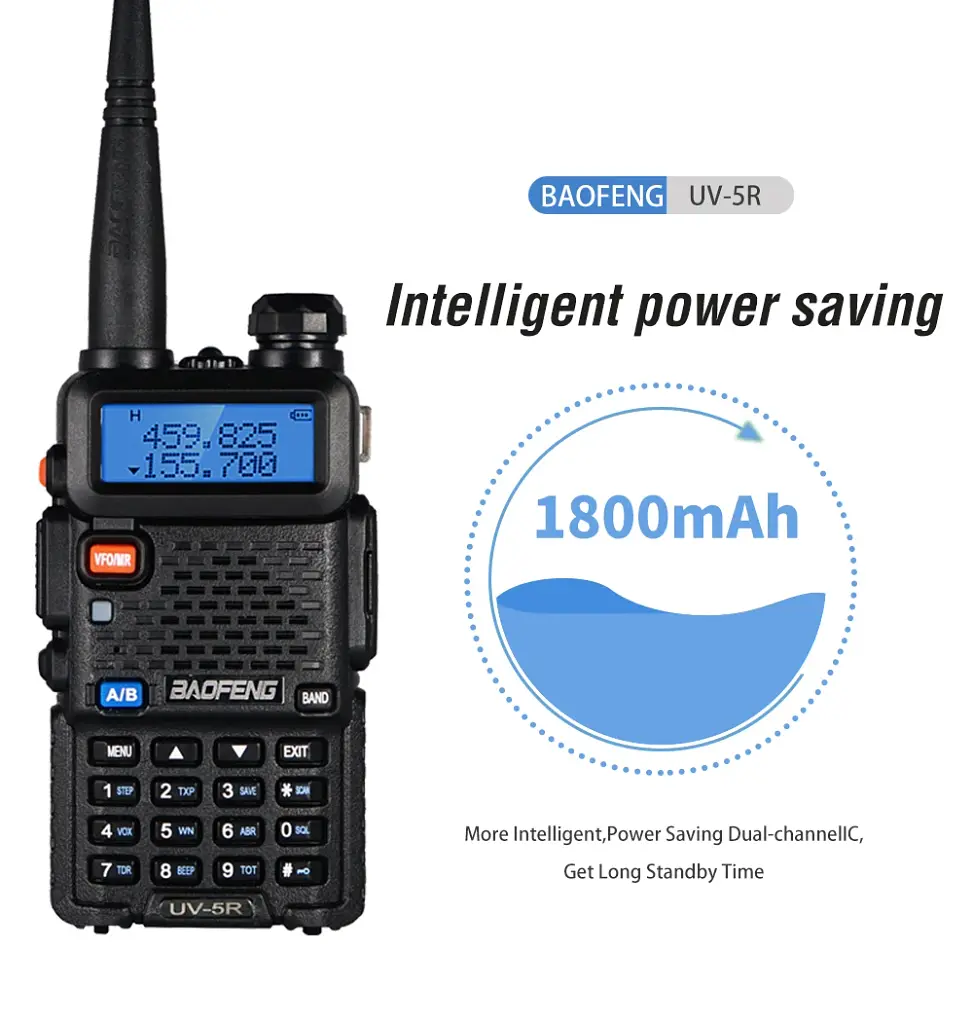 Портативна Рація + Гарнітура Baofeng UV-5R 5W дводіапазонна VHF136-174/UHF400-520 МГц (18835) - фото 9