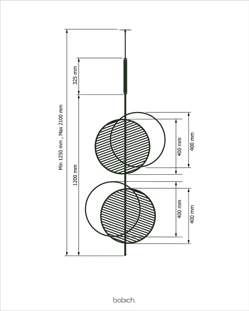 Підвісний стельовий світильник Babich Studio Mid L2 Black (RAL 9005) - фото 4