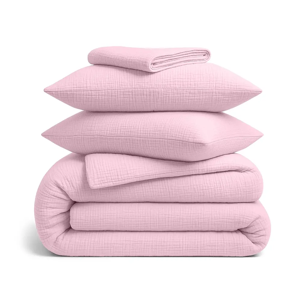 Полуторна постільна білизна муслін з простирадлом на резинці BABY BLUSH COSAS (2200000009951)