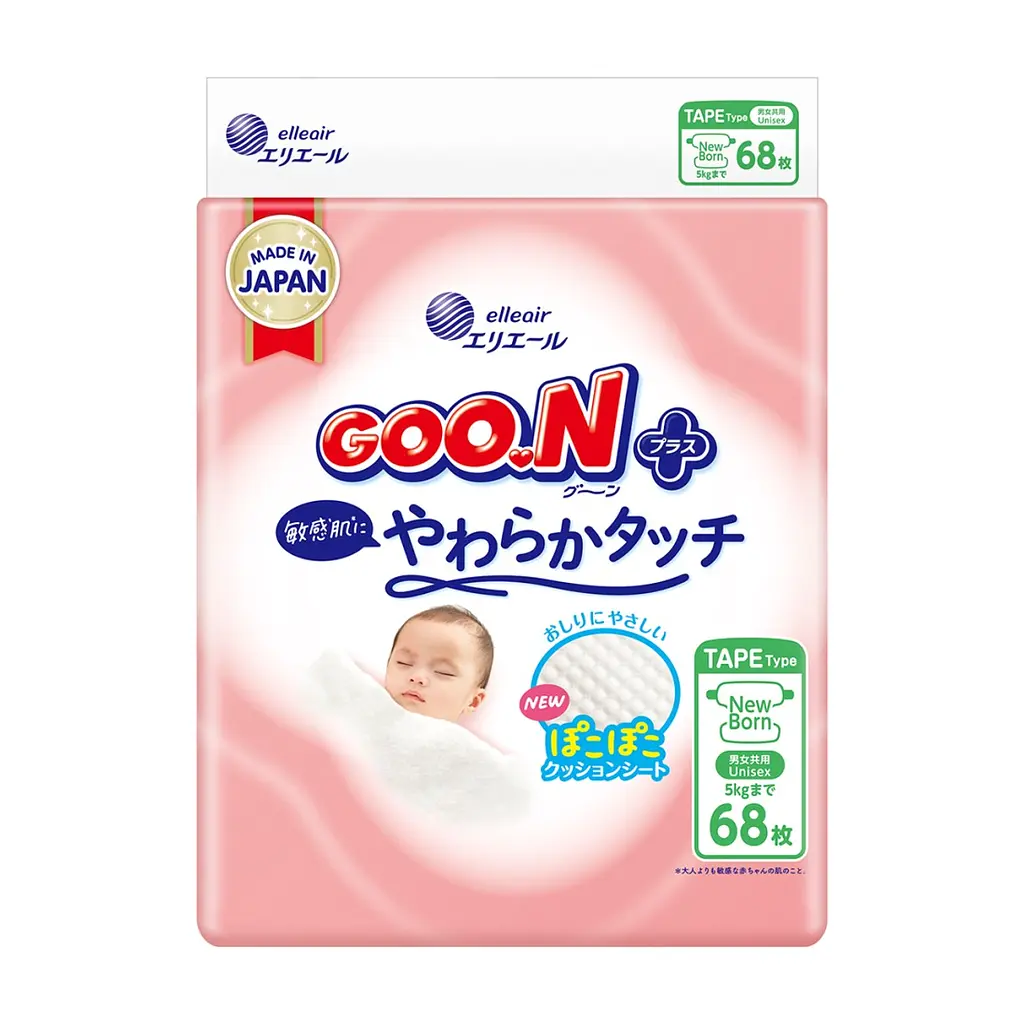 Подгузники GOO.N Plus для новонароджених Розмір 1 (NB), до 5 кг, 68 шт (21001495)