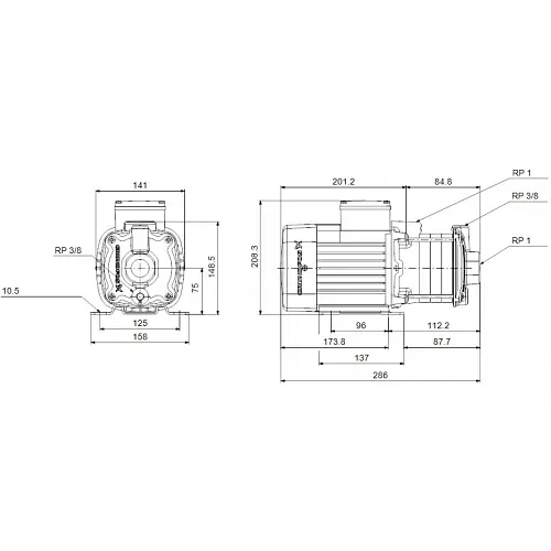 Поверхневий насос Grundfos CM 3-2 A-R-A-E-AQQE C-A-A-N (96807022) - фото 2