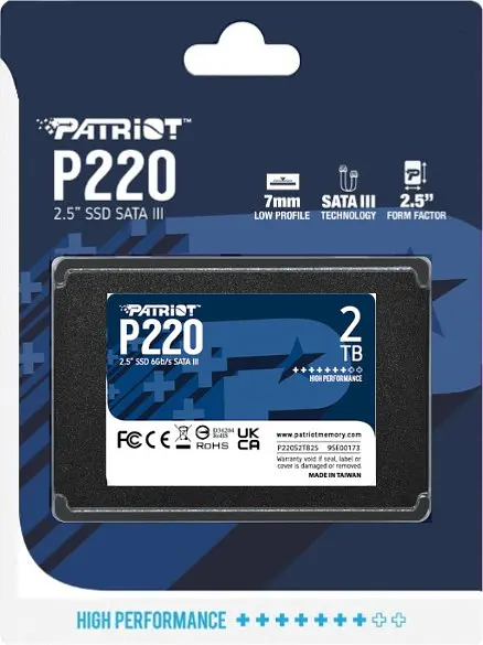 Накопичувач SSD Patriot P220 2.5" SATAIII TLC 2TB (P220S2TB25) - фото 4