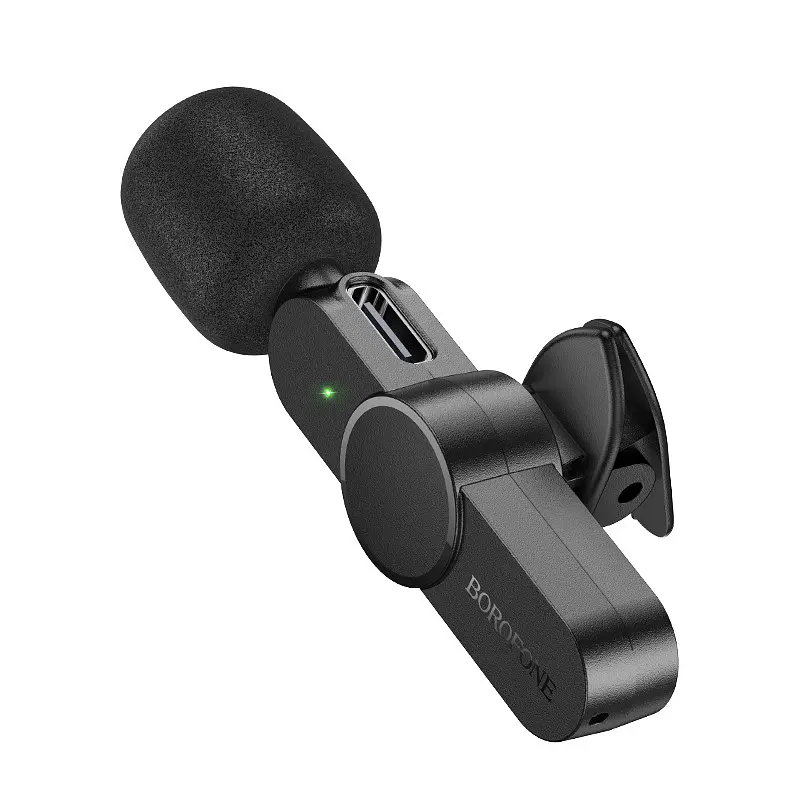 Бездротова мікрофонна система BOROFONE BFK12 Trophy lavalier (Lightning) Black (6941991106385) - фото 4