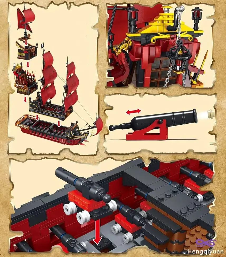 Конструктор Пиратский корабль 3139 элементов Ramiz - фото 6