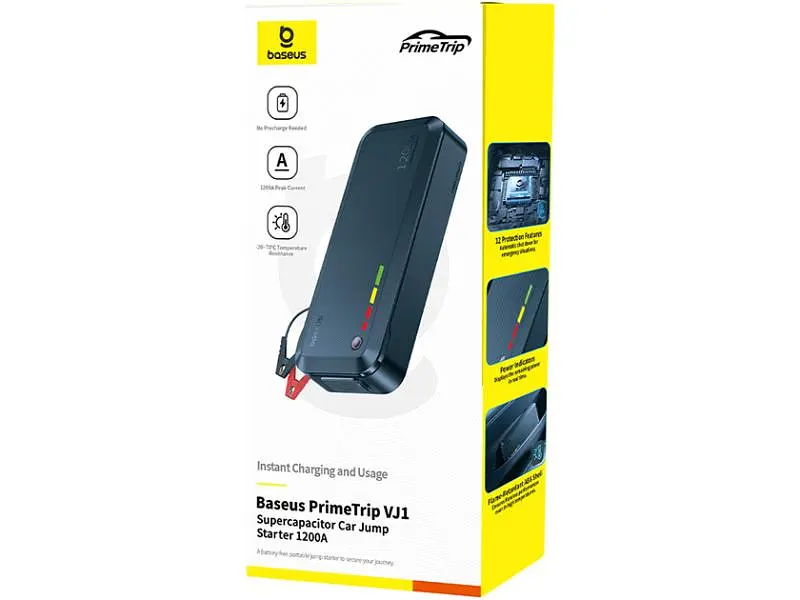 Автономний пусковий пристрій (бустер) BASEUS PrimeTrip VJ1 Supercapacitor Car Jump Starter Cosmic Black (C00269000121-00) - фото 6
