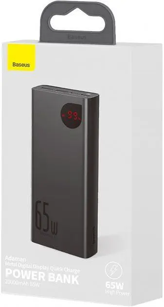 Зовнішній акумулятор Baseus Adaman Metal Digital Display 20000mAh 65W Black (PPIMDA-D01) [68284] - фото 11