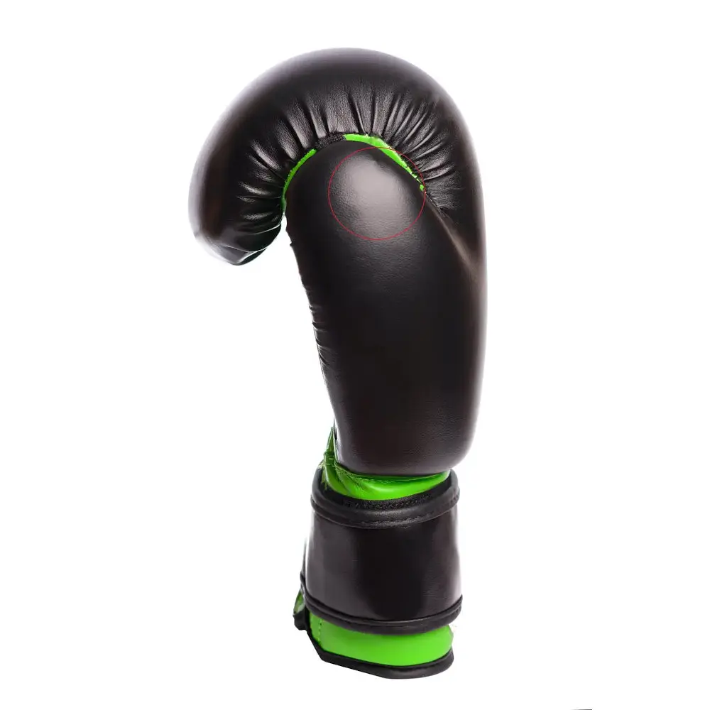 Детские перчатки для бокса Power Play PP 3004, Black/Green - 8 унций - фото 2