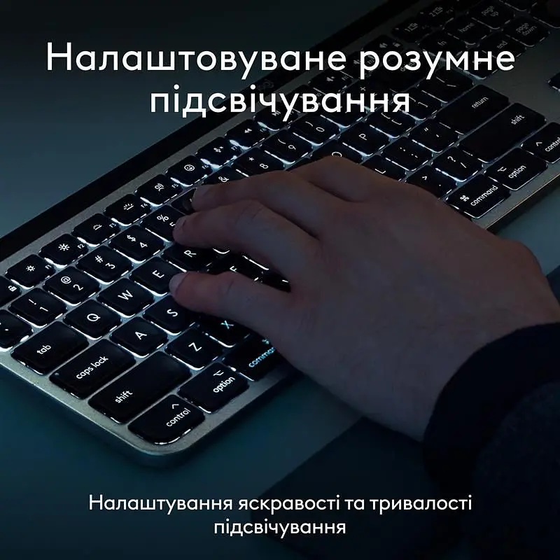 Комплект (клавіатура, миша) бездротовий Logitech MX Keys S Combo for Mac Space Grey (920-012845) - фото 3