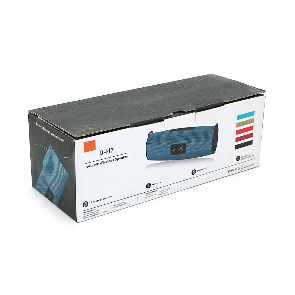 Колонка Voltronic DH7 + Display Bluetooth 4.1 до 10m, 1х3W, 4Ω, 400mAh, ≥90dB, TF card/USB, ремень, DC 5V, Green - фото 2