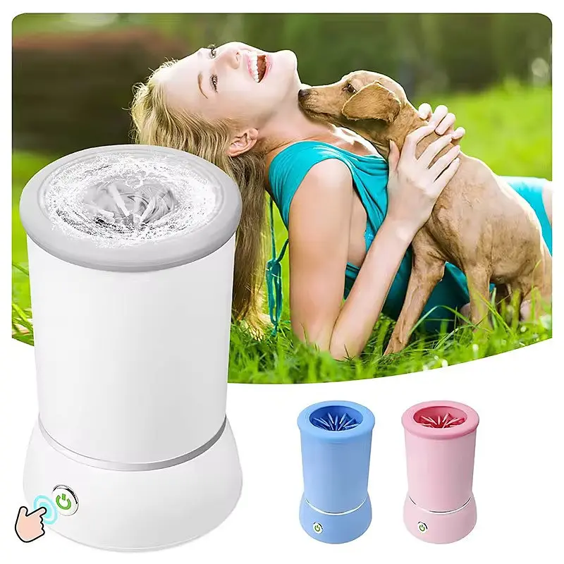 Автоматична лапомийка для собак PET FOOT WASH · Портативний електричний стакан для миття лап тварин · USB зарядка - фото 4