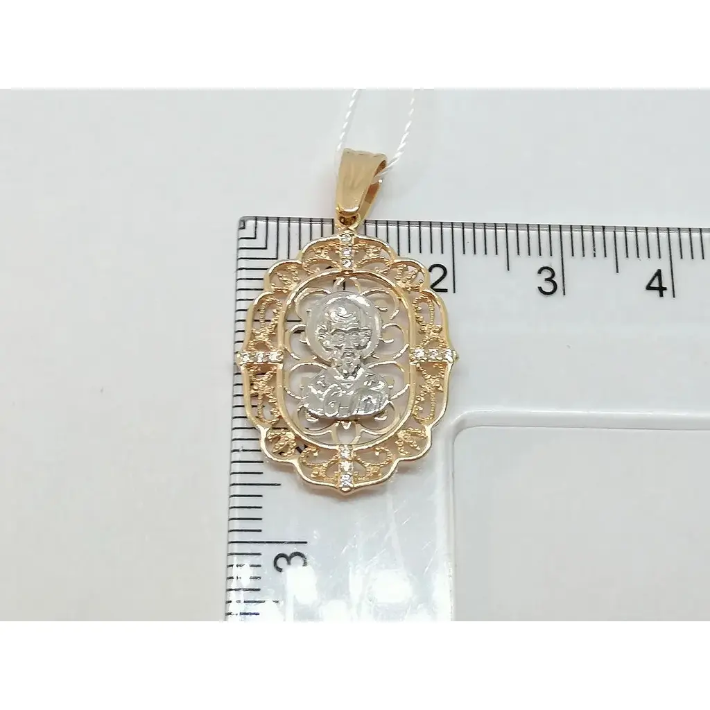 Золота підвіска Золотий Вік з фіанітами. 31110-1/01/1/1 - фото 4