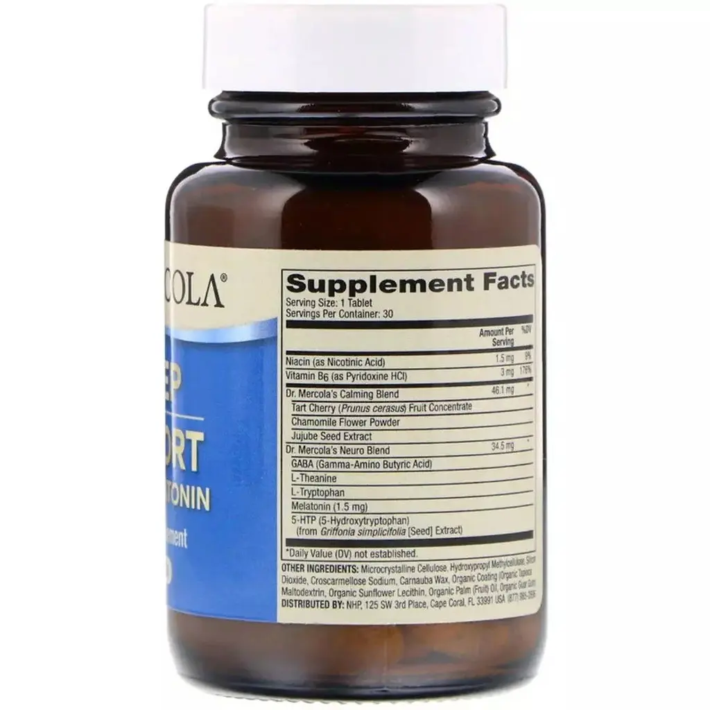 Підтримка сну з мелатоніном Dr. Mercola Sleep Support with Melatonin 30 таблеток - фото 2