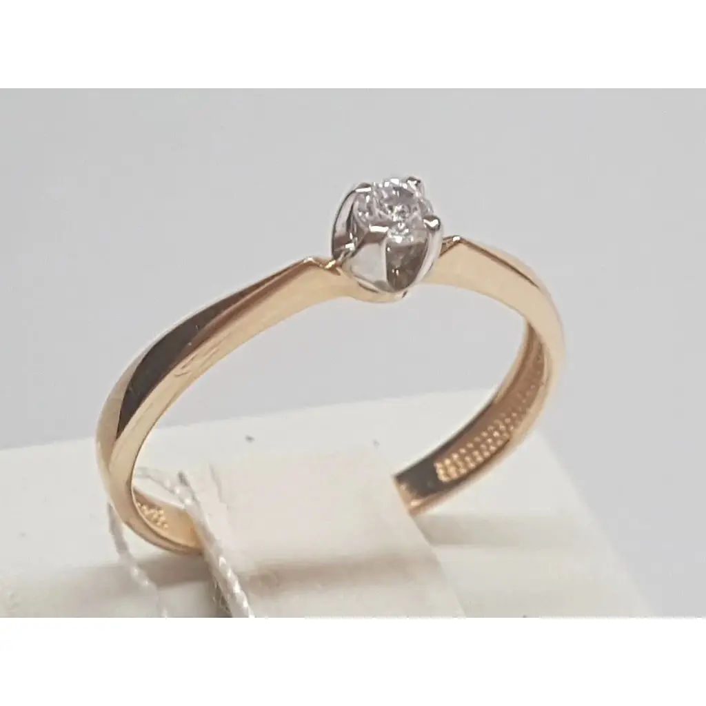 Золотое кольцо Харьковская ювелирная фабрика с фианитом. 700030 16 - фото 3