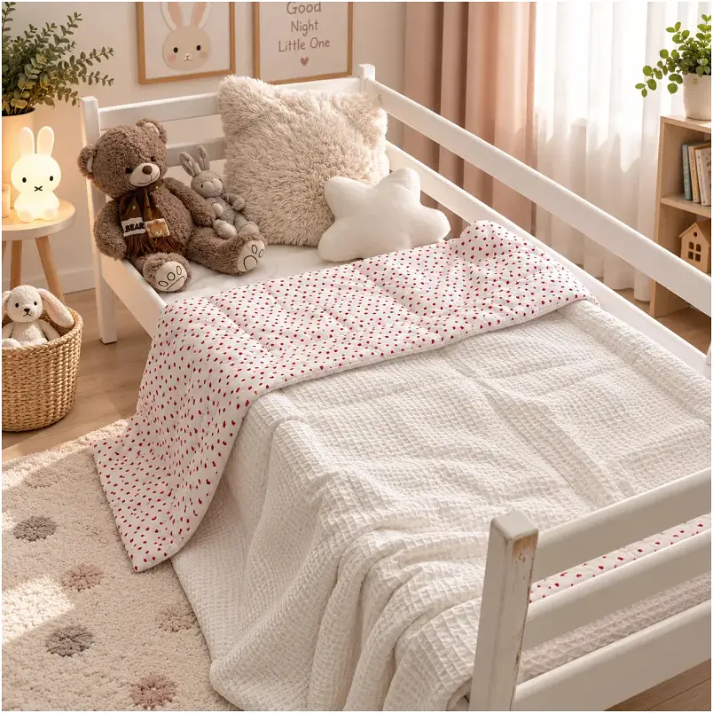 Плед дитячий MirSon Poplin Waffle Little hearts 110х140 см (2200013892526) - фото 6