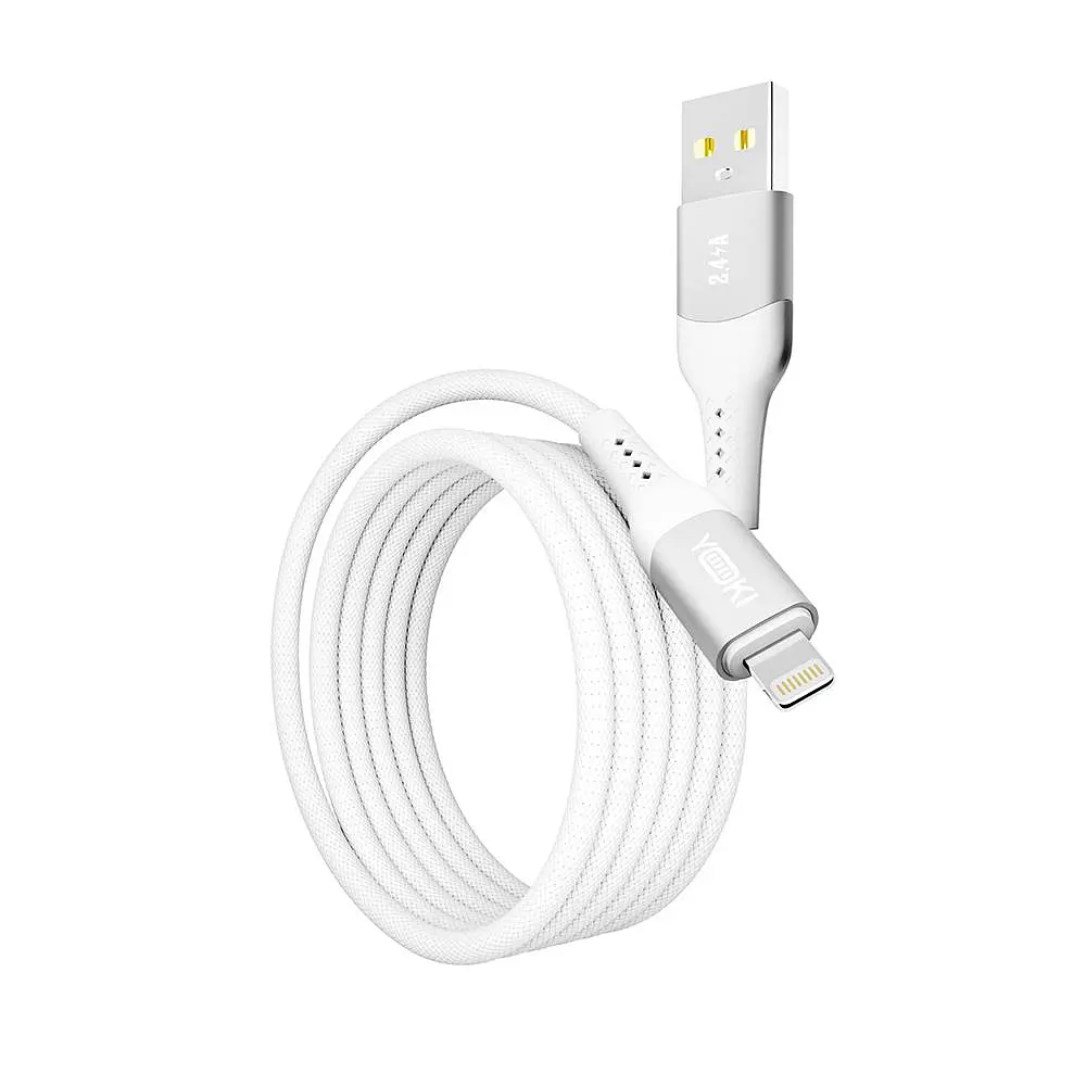 Кабель для заряджання та обміну даними Yoki YK-SO15 SOLID Series USB/Lightning 12W 2.4A/5V 1.2 м Білий - фото 5