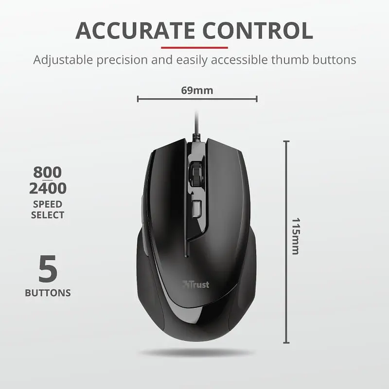 Компьютерная мышь Trust Voca USB-A черный teh0014045 - фото 6