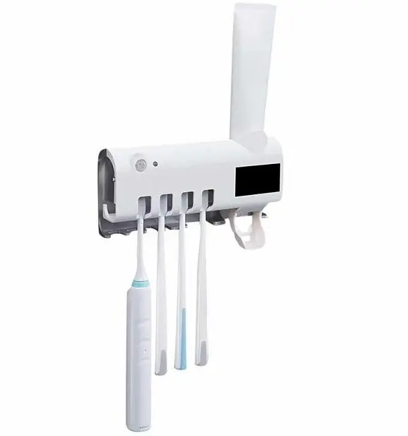 Диспенсер для зубної пасти Toothbrush Sterilizer з УФ-стерилізатором і тримачем на 5 щіток, настінний, автоматичний - фото 3