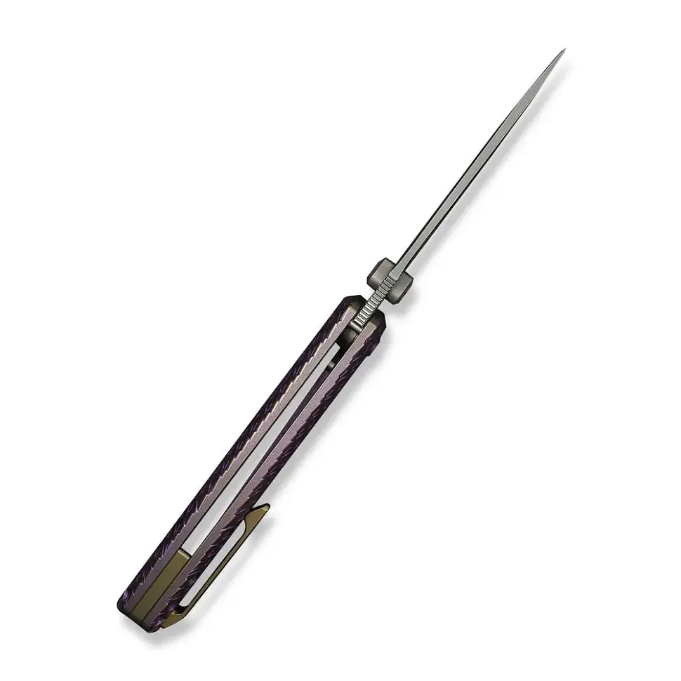 Ніж складаний туристичний Weknife Dracarys, (9.1 см) Böhler M390 / титан 6AL4V фіолетовий/золотий - фото 8