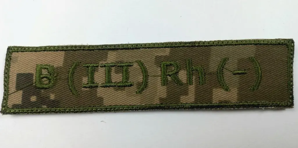 Шеврон на липучці ЗСУ Піксель група крові B (III) Rh (-) поліестер колір хакі - фото 2