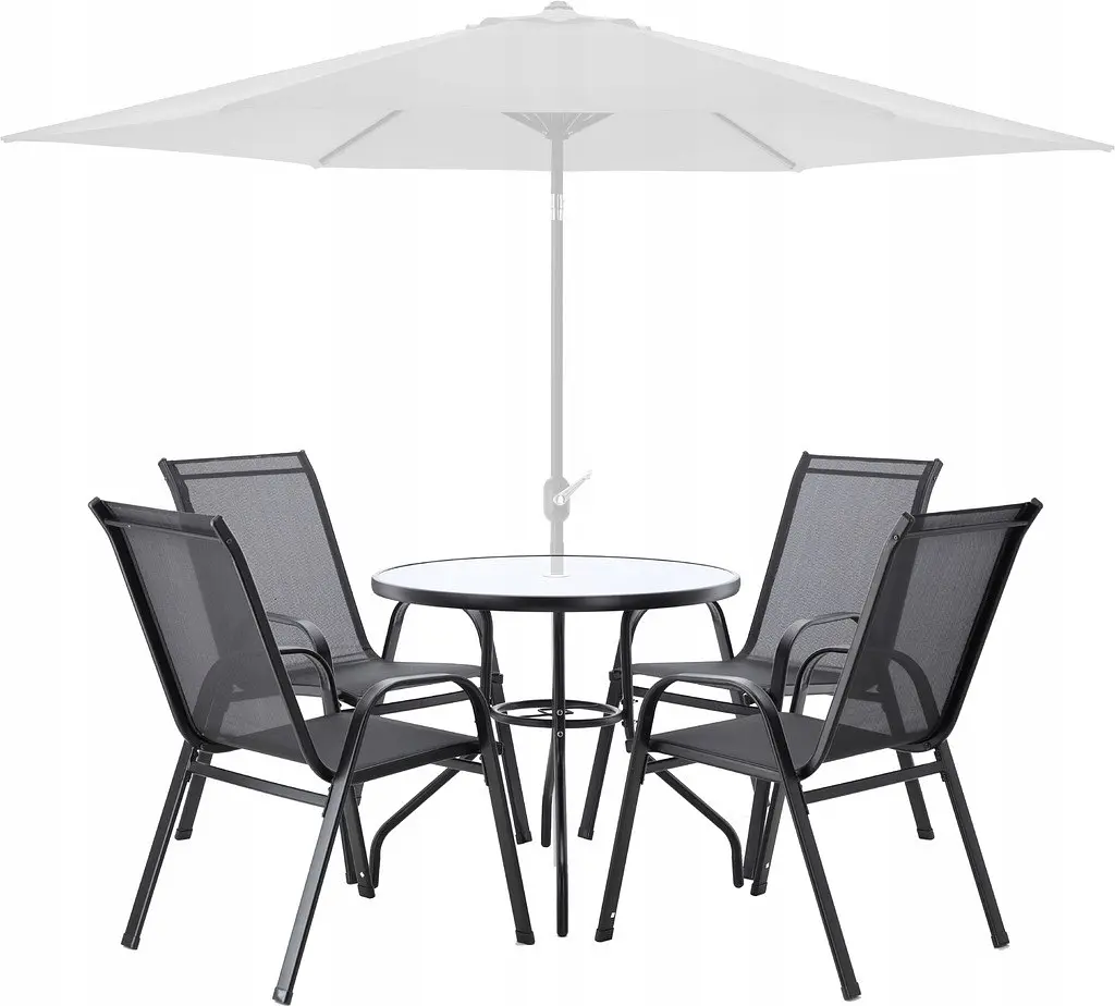 Комплект садових меблів GardenLine Verona-4 Grey круглий стіл - фото 4
