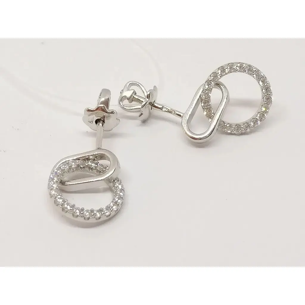 Серебряные пуссеты Qvaliz с фианитами. 90200974 - фото 2