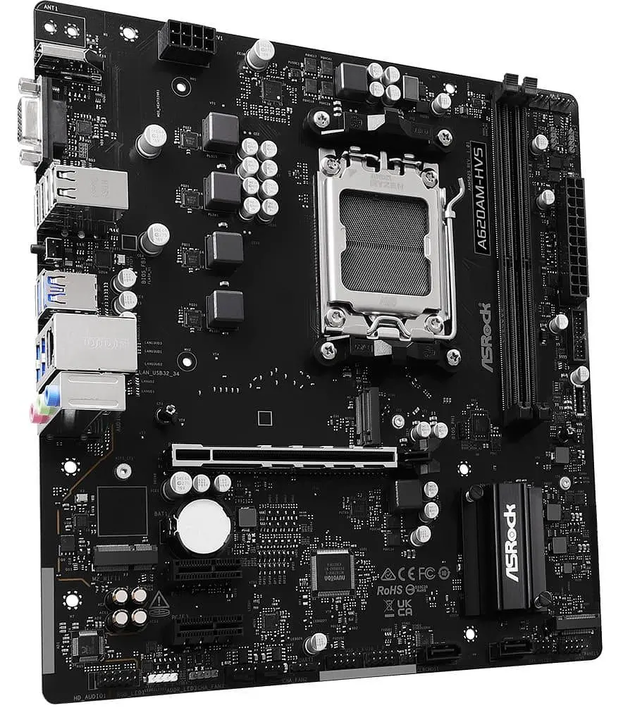 Материнська плата AsRock A620AM-HVS (A620AM-HVS) (Socket AM5, AMD A620A, Micro-ATX) - фото 2