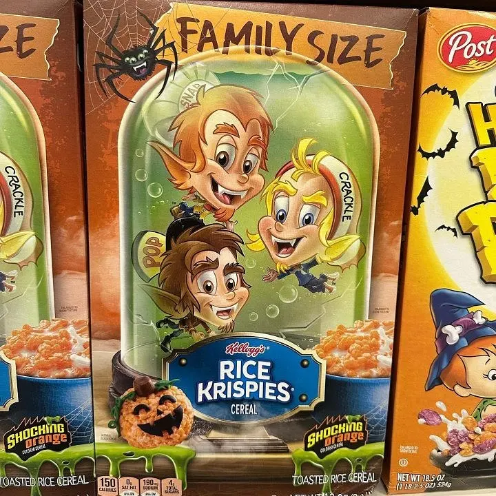 Хлопья Kellogg's Rice Krispies Shocking Orange Cold Breakfast Cereal 340g - фото 6